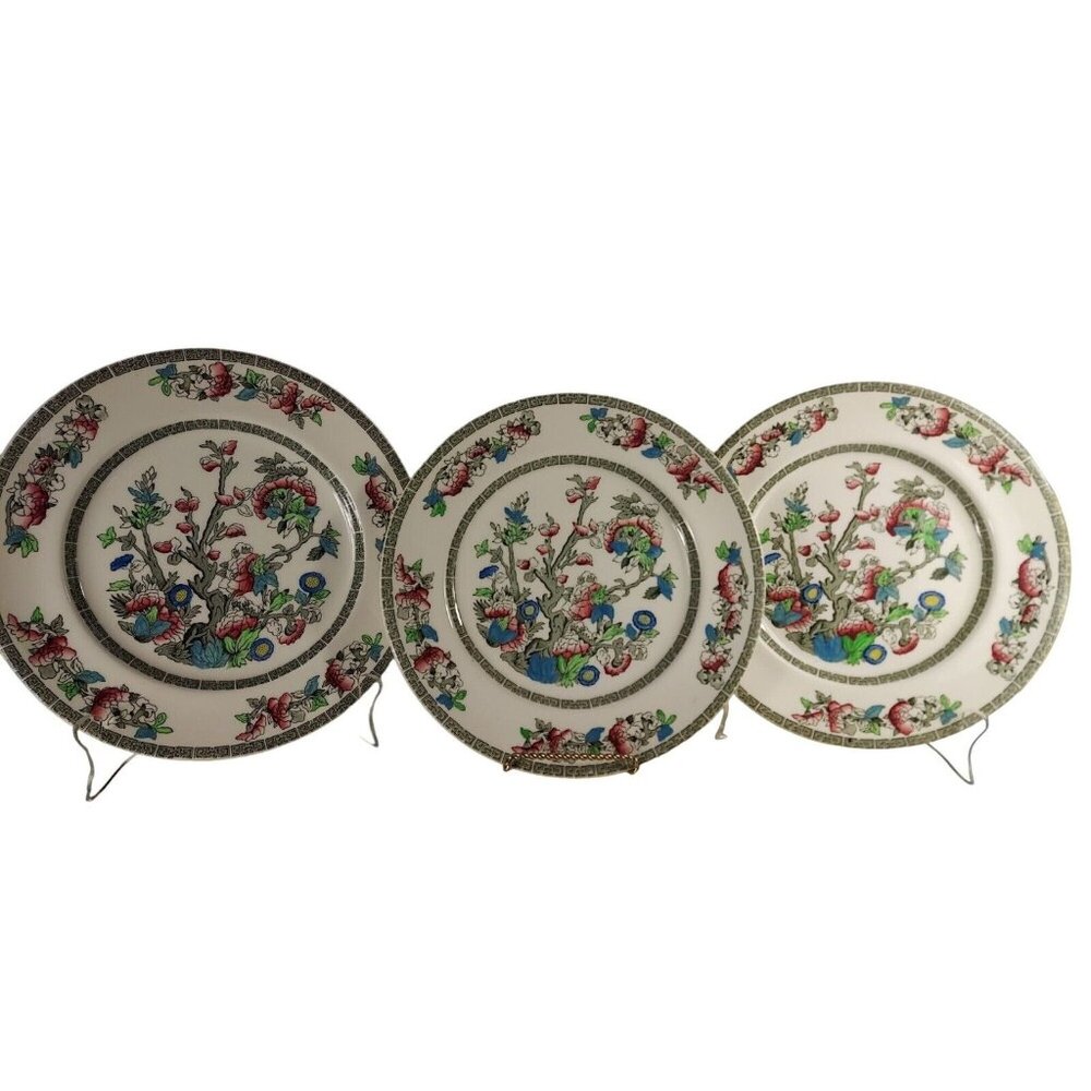 3 Johnson Bros Indian Tree 10" Dinner Plates